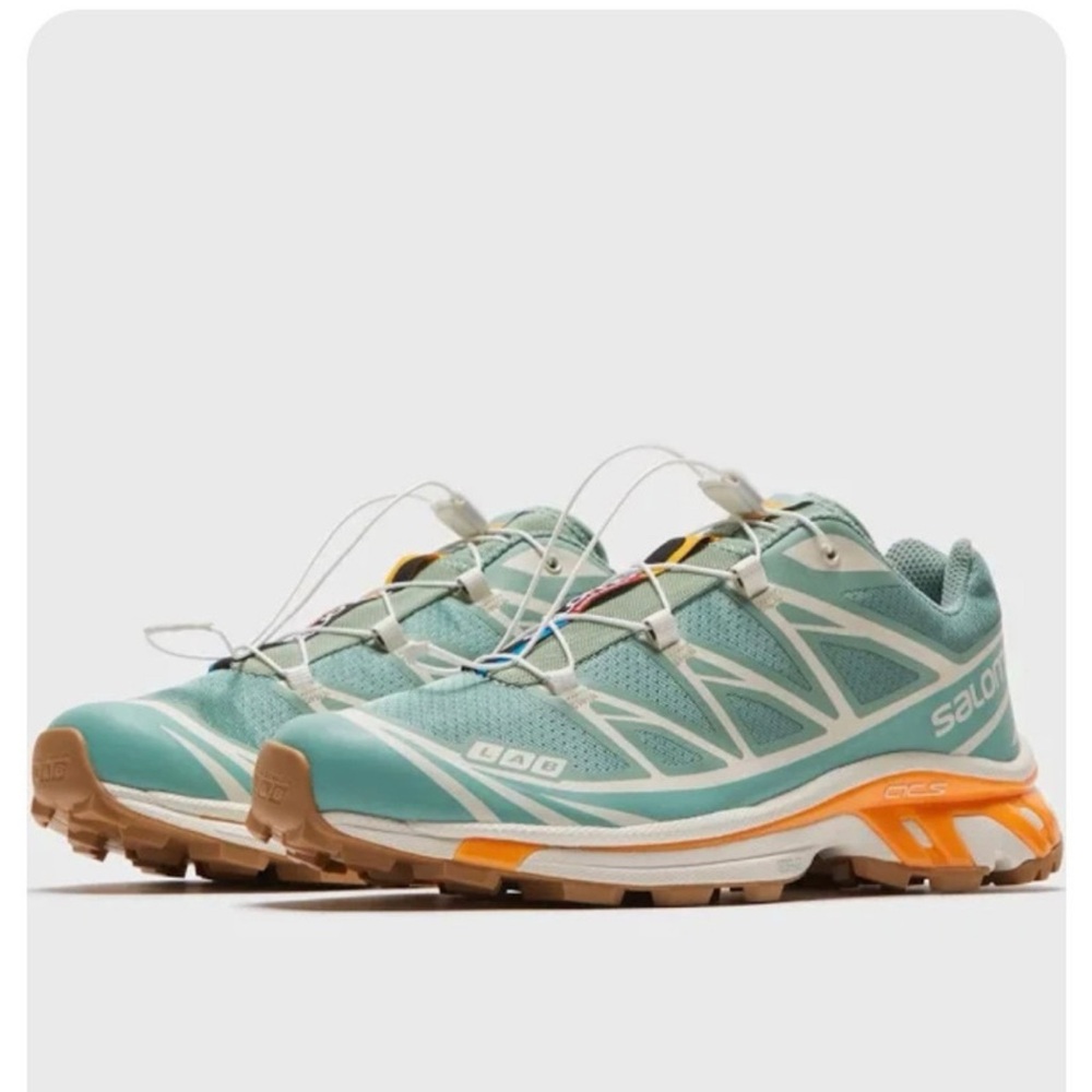 Salomon Women's XT-6 Athletic Shoes - Aqua and Tangerine